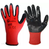 Rękawice robocze poliestrowe powlekane lateksem czerwono-czarne nr 8