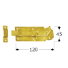 Zasuwka zamykana z ryglem płaskim prosta 120x45mm