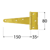 Zawias trójkątny 150x35x80mm