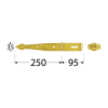 Zawias z zamknięciem bramowy pasowy 250x95x35mm ZZB250
