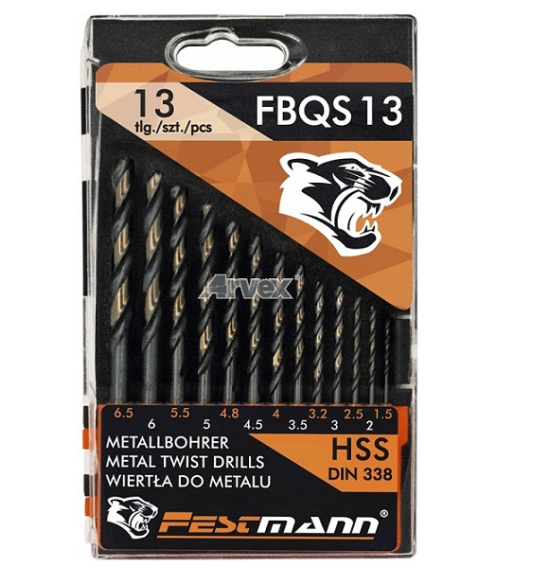 Wiertła do metalu 13 el. FBQS