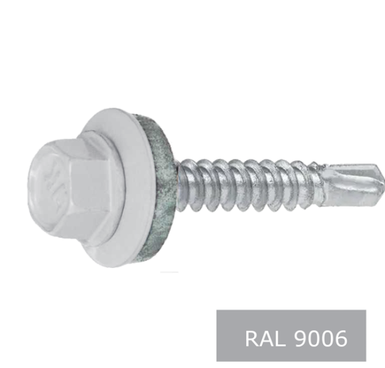 Wkręty farmerskie z gwintem do drewna 4,8x35 RAL 9006 aluminium 250szt.