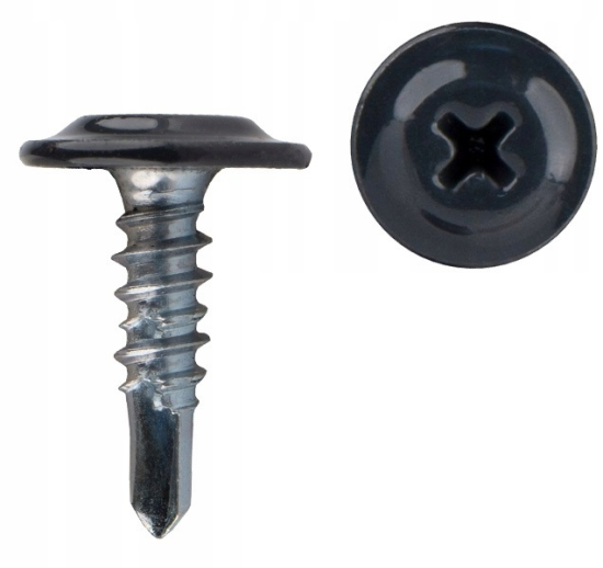 Wkręty wsp samowiercące z łbem z podkładką 4,2x16  ral7016 500szt